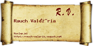Rauch Valéria névjegykártya